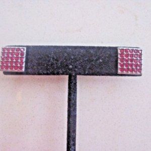 FLASH SALE Swarovski Swan Signed Dark Silver Tone  Pierced Earrings